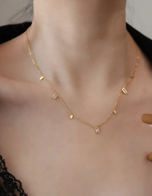 Load image into Gallery viewer, VALENTINA || Zirconia Stone Geometric Necklace
