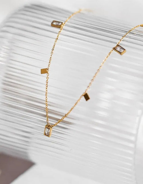 Load image into Gallery viewer, VALENTINA || Zirconia Stone Geometric Necklace
