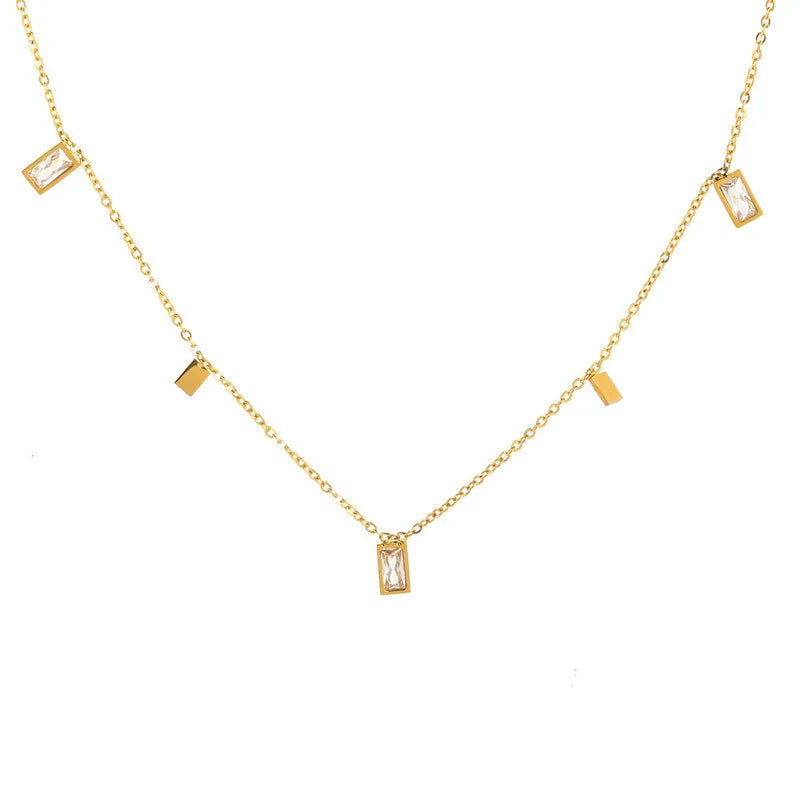 VALENTINA || Zirconia Stone Geometric Necklace