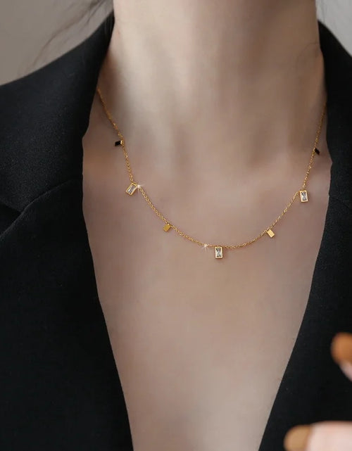 Load image into Gallery viewer, VALENTINA || Zirconia Stone Geometric Necklace
