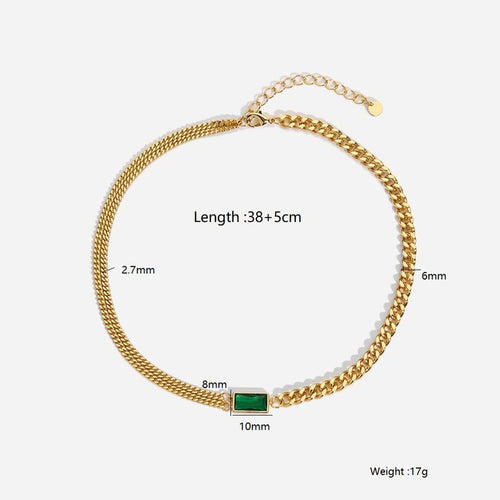 Load image into Gallery viewer, EMI || Green Stone Necklace
