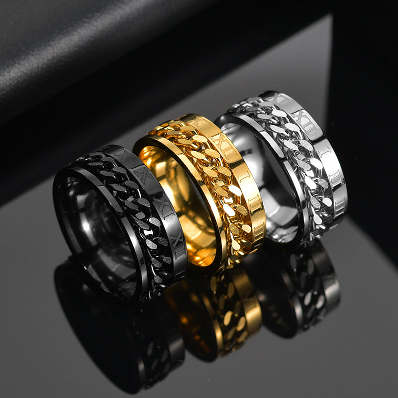 Enzo || Roman Numbers Spinner Rings