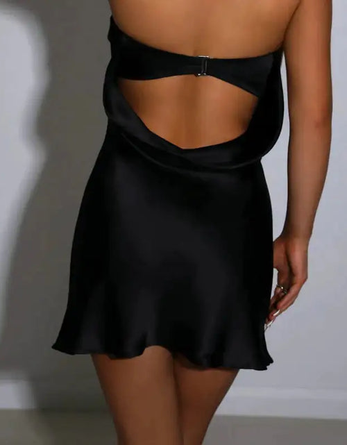 Load image into Gallery viewer, Strapless Satin Mini Dress
